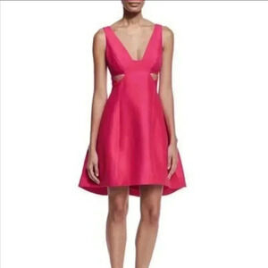 Halston Heritage Cerise Cutout Dress Size 6